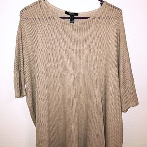 { Long, Neutral, Knitted, High/Low Tee }